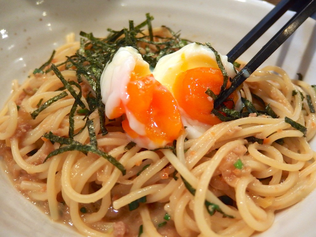 スパゲティ ICHI(ねぎ肉味噌ととろーり卵のスパゲティ)