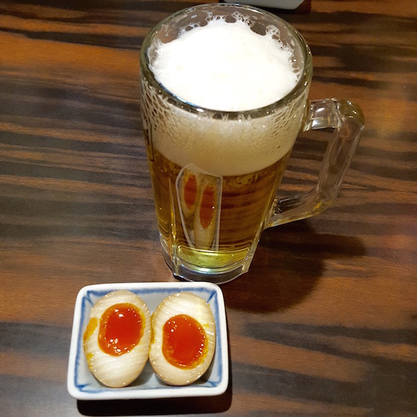 ビール、味玉子(餃子専科 Dining Lee)